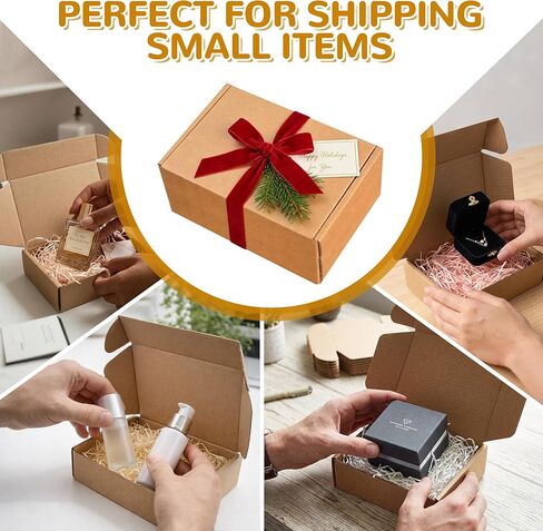 300 Pack 6x4x2 Inches Shipping Boxes, Corrugated Mailers Kraft Cardboard Packaging Boxes for Mailing, Crafting, and Small Business Supplies, Brown in Saudi Arabia