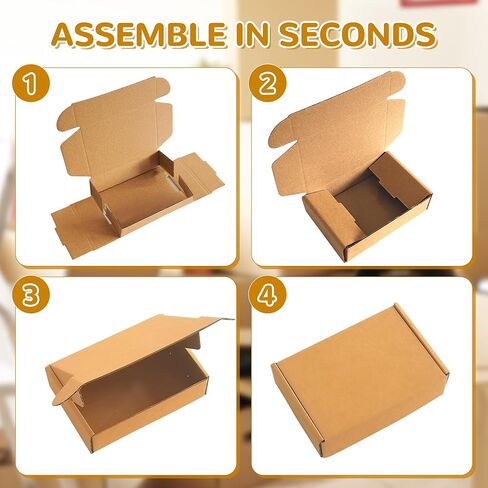 300 Pack 6x4x2 Inches Shipping Boxes, Corrugated Mailers Kraft Cardboard Packaging Boxes for Mailing, Crafting, and Small Business Supplies, Brown in Saudi Arabia