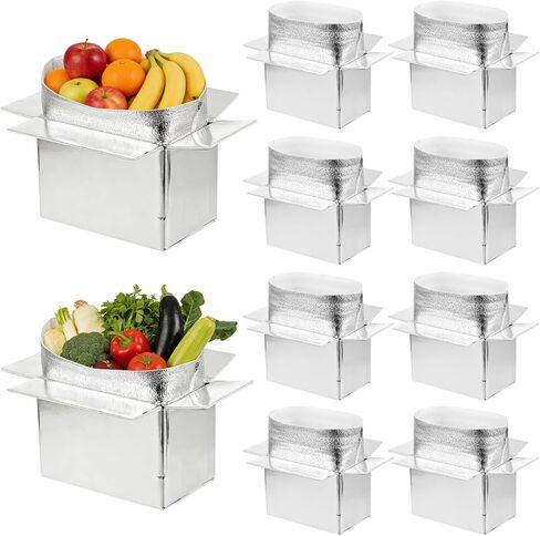 10 Pack Insulated Shipping Boxes - 10.2"x5.9"x7" Cold Shipping Boxes with Aluminium Foil Liner, Reusable Waterproof Cooler Kits, Foldable Leakproof Cooler Cartons for Frozen Food,Seafood & Desserts in Saudi Arabia