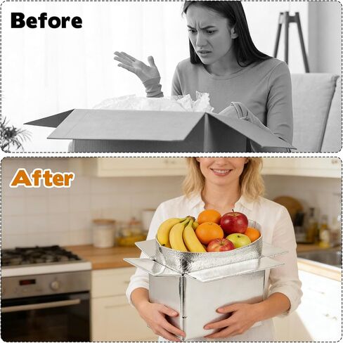 10 Pack Insulated Shipping Boxes - 10.2"x5.9"x7" Cold Shipping Boxes with Aluminium Foil Liner, Reusable Waterproof Cooler Kits, Foldable Leakproof Cooler Cartons for Frozen Food,Seafood & Desserts in Saudi Arabia