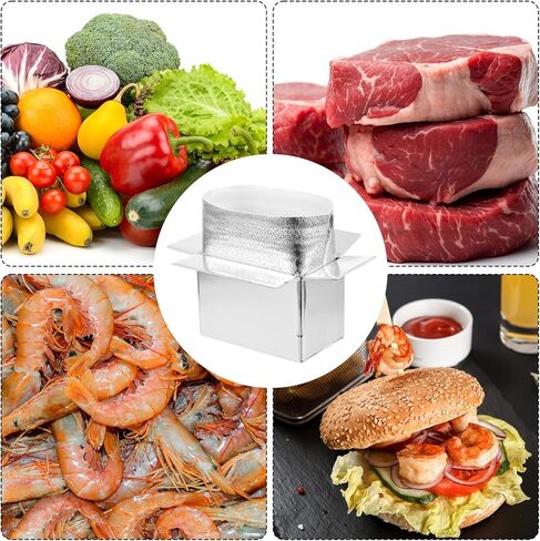 10 Pack Insulated Shipping Boxes - 10.2"x5.9"x7" Cold Shipping Boxes with Aluminium Foil Liner, Reusable Waterproof Cooler Kits, Foldable Leakproof Cooler Cartons for Frozen Food,Seafood & Desserts in Saudi Arabia