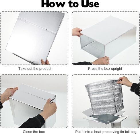 10 Pack Insulated Shipping Boxes - 10.2"x5.9"x7" Cold Shipping Boxes with Aluminium Foil Liner, Reusable Waterproof Cooler Kits, Foldable Leakproof Cooler Cartons for Frozen Food,Seafood & Desserts in Saudi Arabia