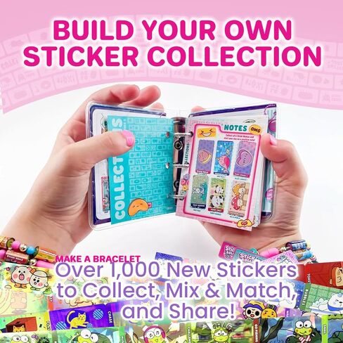 Sticky Rolls Bracelet Kit with Collection Book, 400 Mini Sticker Set, Wearable & Shareable Sticky Rolls, Kids Beading Set for Bracelet & Necklace Making, 1000+ Designs (4 x Pendant & 6X Drop) in Saudi Arabia