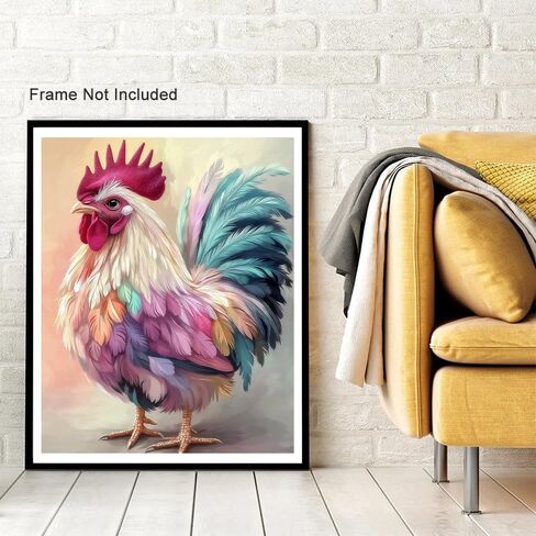 Natuyalo Paint by Numbers Kit for Adults - Colorful Rooster Adult Paint by Number Kits on Canvas Without Frame for Beginner, Animals Acrylic Painting by Numbers Kit for Gift Home Wall Decor 16x20 inch in Kuwait