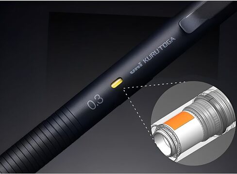 Uni Kuru Toga Metal Mechanical Pencil, 0.3mm Extra Fine, Auto-Advancing Lead Rotation, All-Metal Body, Nocturne Black (M3KH1P.24) in Kuwait