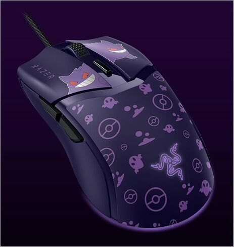 Razer Cobra Gengar Edition - ماوس ألعاب سلكي خفيف الوزن - مستشعر 8500 نقطة لكل بوصة - 58 جرام - مفاتيح الماوس الضوئية من الجيل الثالث - إضاءة Chroma - كابل Speedflex - الكمبيوتر الشخصي/MAC | بوكيمون جينجار in Saudi Arabia