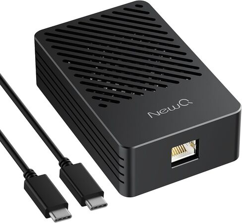 محول إيثرنت NewQ 10GbE - متوافق مع Thunderbolt 3/4، مروحة تبريد صامتة مدمجة، يتضمن كابل، اتصالات شبكة RJ45 عالية السرعة لأجهزة Mac وWindows in Kuwait