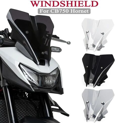 الزجاج الأمامي للدراجة النارية مناسب لهوندا CB750 Hornet CB 750 Hornet 2025 2026 أمامي للتجول في الزجاج الأمامي حاجب هدية عاكس الرياح واقي شاشة واقي الرياح (أسود) in Kuwait