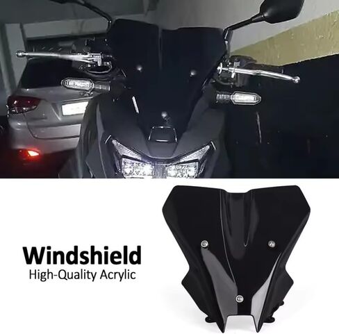 الزجاج الأمامي للدراجة النارية مناسب لهوندا CB750 Hornet CB 750 Hornet 2025 2026 أمامي للتجول في الزجاج الأمامي حاجب هدية عاكس الرياح واقي شاشة واقي الرياح (أسود) in Kuwait