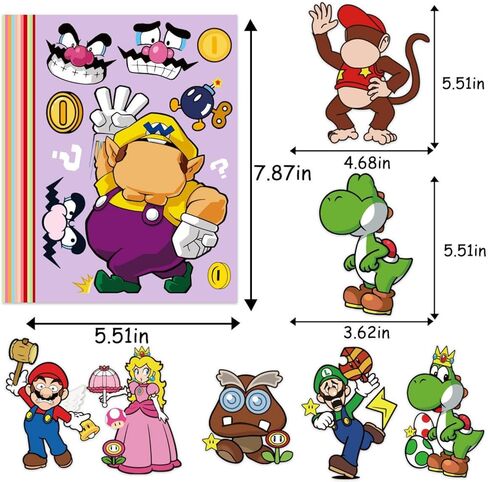 36 Pieces Make-a-Face Stickers Pack, Mixed & Matched with 12 Designed Characters (3 of Each) Stickers, Make Your Own Stickers for Kids Teens Party Decoration, Reward, Decor, Gift Idea 684 in Saudi Arabia