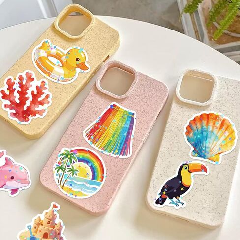 100PCS Summer Stickers for Kids-Vinyl Hawaiian Beach Glitter Stickers Pack, Waterproof Vacation Stickers for Water Bottles, Laptop, Phone, Skateboard, Cute Tropical Stickers for Teens and Girls in Saudi Arabia