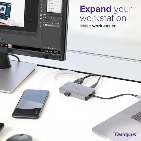 Targus USB-C Alt Mode Single Video 4K HDMI/VGA Adapter, Ethernet, 2 x USB-A with 100W Power Delivery Pass-Thru (DOCK419EUZ) in Saudi Arabia