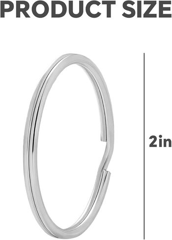 ZZRANYE 2 Inch Key Rings, 6 Pack - Large Heavy Duty Split Key Rings, Strong Key Chain Ring Connectors for Keys, Crafts, Organization, Silver Tone in Saudi Arabia