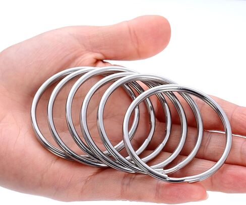 ZZRANYE 2 Inch Key Rings, 6 Pack - Large Heavy Duty Split Key Rings, Strong Key Chain Ring Connectors for Keys, Crafts, Organization, Silver Tone in Saudi Arabia