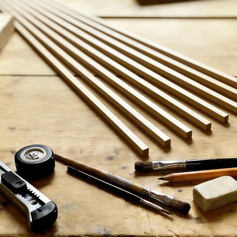 Square Wooden Dowels, Basswood Sticks, 100PCS, 1/8" X 1/8" X 12", Square Dowels Perfect for DIY Projects, Crafts, Art Projects in Saudi Arabia