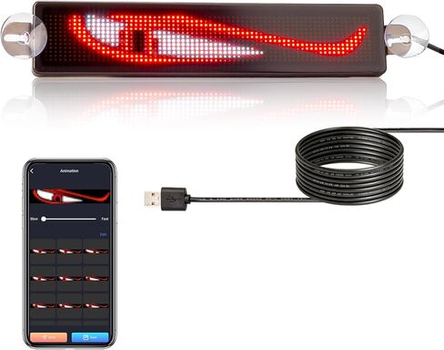تطبيق لوحة رسائل LED للتمرير LED للسيارة قابل للبرمجة للسيارة والمتجر والمتجر (أخضر) in Saudi Arabia