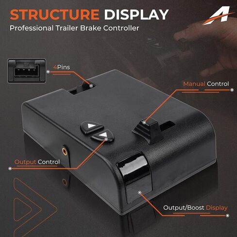 Proportional Brake Controller with Universal 51515 Wiring Pigtail, Compatible with Curt 51140 TriFlex, Hardwired Trailer Brake Control Unit for 1-4 Axles, for All Towing Vehicles in Saudi Arabia