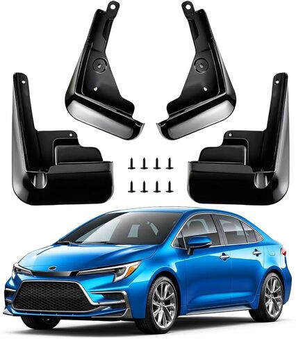 اللوحات الطينية لسيارة Toyota Corolla Sedan SE LE 2020-2026، واقيات الطين المحسنة لإطارات العجلات تناسب الملحقات الخارجية لـ Corolla، 4 قطع واقي الإطارات Mudflaps بدون حفر تثبيت OEM درابزين in Kuwait
