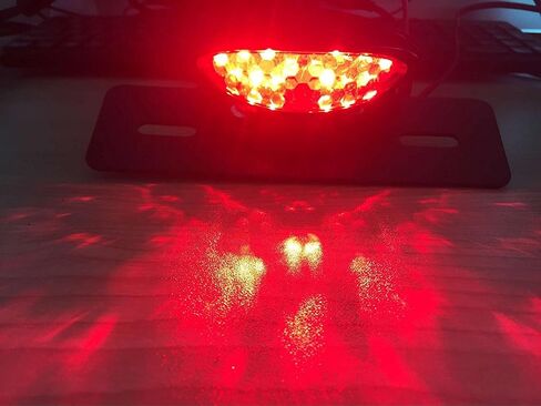 Motorcycle Tail Brake Stop License Plate Light LED Integrated Taillight Brake Light Red & White in Kuwait