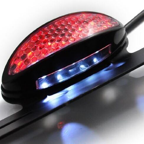 Motorcycle Tail Brake Stop License Plate Light LED Integrated Taillight Brake Light Red & White in Kuwait