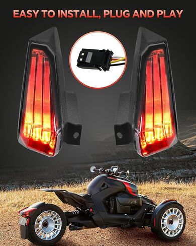 مصابيح خلفية LED مدخنة لـ Can-Am Ryker، مصابيح خلفية توقف أضواء الاستراحة لـ Can-Am Ryker 600 900 وملحقات Rally، قطعتان، استبدال #710005284، 710005285 in Kuwait