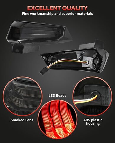 مصابيح خلفية LED مدخنة لـ Can-Am Ryker، مصابيح خلفية توقف أضواء الاستراحة لـ Can-Am Ryker 600 900 وملحقات Rally، قطعتان، استبدال #710005284، 710005285 in Kuwait