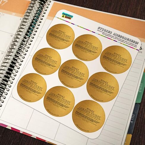 Willy Wonka and The Chocolate Factory Golden Ticket Planner Calendar Scrapbooking Crafting Stickers in Kuwait
