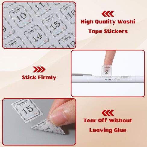 12 Monthly Calendar Number Stickers,24Pcs Monthly Date Stickers,Small Planner Number Sticker for Customizing Undated Planners Notebooks in Kuwait