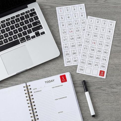12 Monthly Calendar Number Stickers,24Pcs Monthly Date Stickers,Small Planner Number Sticker for Customizing Undated Planners Notebooks in Kuwait