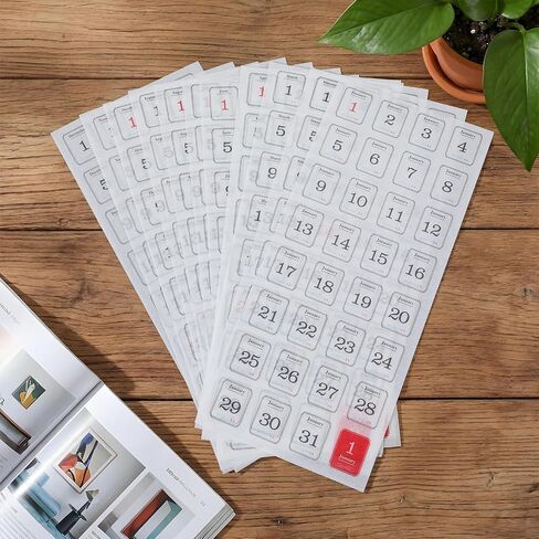 12 Monthly Calendar Number Stickers,24Pcs Monthly Date Stickers,Small Planner Number Sticker for Customizing Undated Planners Notebooks in Kuwait