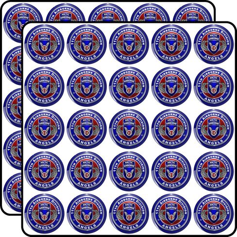 11th Airborne Division 50 Pack Scrapbook Sticker - 1 Inch Small Decals for Planners, Journals, Laptops & Envelope Seals in Kuwait