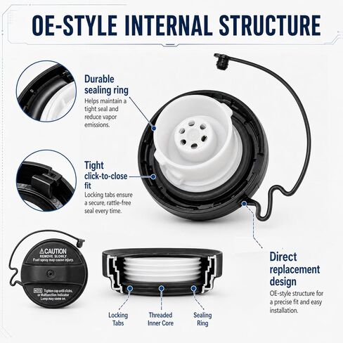 Gas Cap Replacement for Toyota Corolla Camry Sienna Solara 4Runner Avalon Tacoma Matrix Highlander Sequoia Tundra Lexus ES300 330 GS300 GS430 GX470 Scion tC, Fuel Tank Cap w/Tether 77300-33070 in Saudi Arabia