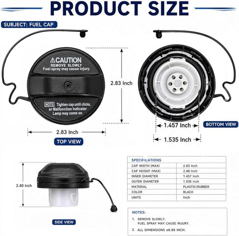 Gas Cap Replacement for Toyota Corolla Camry Sienna Solara 4Runner Avalon Tacoma Matrix Highlander Sequoia Tundra Lexus ES300 330 GS300 GS430 GX470 Scion tC, Fuel Tank Cap w/Tether 77300-33070 in Saudi Arabia