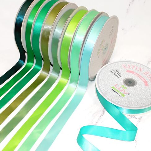 Creative Ideas Solid Satin Ribbon, 7/8" by 100 Yard, Emerald Green, Solid in Kuwait