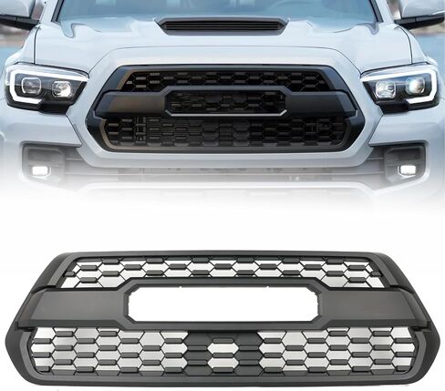 Matte Black Bumper Grille Assembly Fit for 2016-2023 Toyota Tacoma SR/SR5/TRD Bumper Grill Shell Front Upper Grille Hood Grill Accessories W/O Letters in Kuwait
