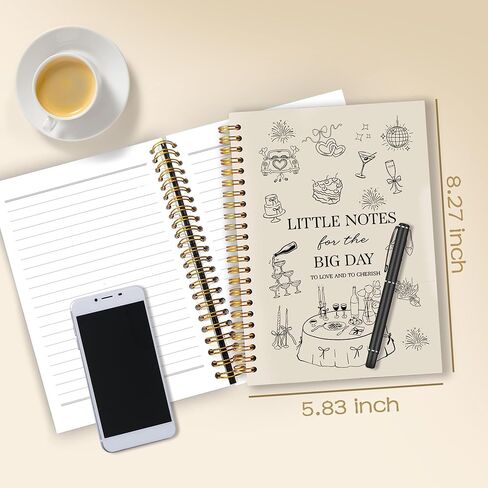 Wedding Notebook Journal 5.5x8.3, Wedding Engagement Gifts for Couples, Bridal Gifts for Bride Notebooks for Note Taking, Little Notes for the Big Day Spiral Journal in Saudi Arabia