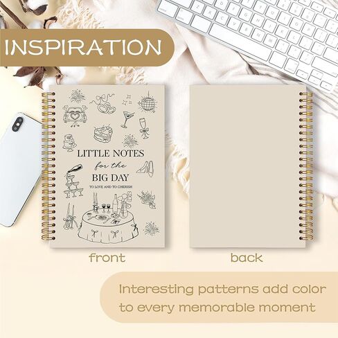 Wedding Notebook Journal 5.5x8.3, Wedding Engagement Gifts for Couples, Bridal Gifts for Bride Notebooks for Note Taking, Little Notes for the Big Day Spiral Journal in Saudi Arabia