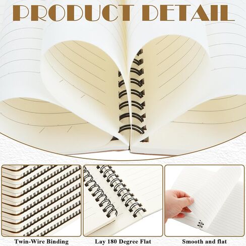 24 Pack A5 Bulk Spiral Notebooks with Kraft Cover, 8 x 5.9 Inch 120 Pages Spiral Lined Notebook Journal, Ruled Lined Travel Bulk Writing Paper Notebook for School Business Office Supplies in Kuwait