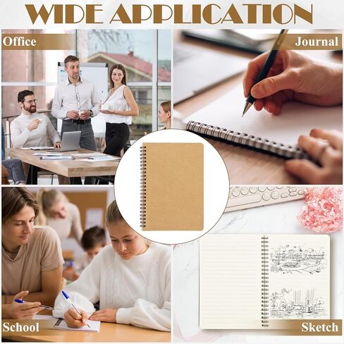 24 Pack A5 Bulk Spiral Notebooks with Kraft Cover, 8 x 5.9 Inch 120 Pages Spiral Lined Notebook Journal, Ruled Lined Travel Bulk Writing Paper Notebook for School Business Office Supplies in Kuwait