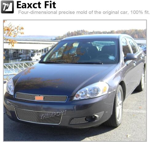 Chrome Upper Bumper Billet Grille Fits 2006-2013 Chevy Impala W/Fog Light Polished Billet Grille Insert Combo in Kuwait