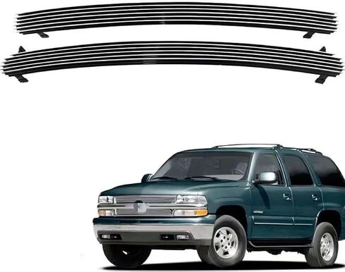 Billet Chrome Grille Inserts for 2000-2006 Chevy Silverado 1500/Tahoe/Suburban Front Main Upper Grill Insert Combo 2pcs 01 02 03 04 05 in Saudi Arabia