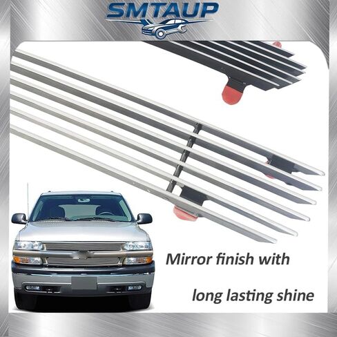 Billet Chrome Grille Inserts for 2000-2006 Chevy Silverado 1500/Tahoe/Suburban Front Main Upper Grill Insert Combo 2pcs 01 02 03 04 05 in Saudi Arabia