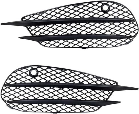Compatible with Mercedes C-Class W205 Sedan C205 Coupe A205 Convertible C180 C200 C250 C300 C43 AMG 2015-2018 Front Lower Bumper Fog Light Grille Mesh Style Cover Grill Insert (Matte Black) in Kuwait