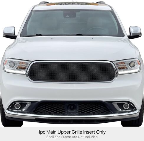 APS Premium Stainless Steel Black Mesh Grille Grill Insert Compatible with Dodge Durango 2014 15 16 17 18 19 20 Main Upper N19-H74367D in Kuwait