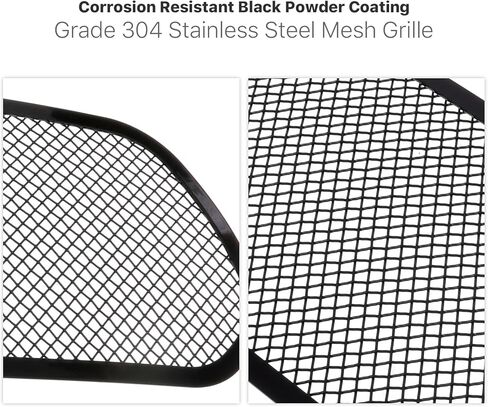 APS Premium Stainless Steel Black Mesh Grille Grill Insert Compatible with Dodge Durango 2014 15 16 17 18 19 20 Main Upper N19-H74367D in Kuwait