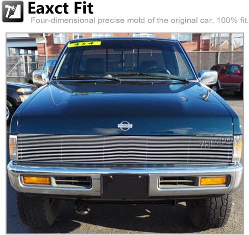 Front Chrome Grille Billet Grille Insert Fits 1986 87 88 89 90 91 92 93 94 95 96 1997 Nissan Pickup Phantom Main Upper Grille in Kuwait