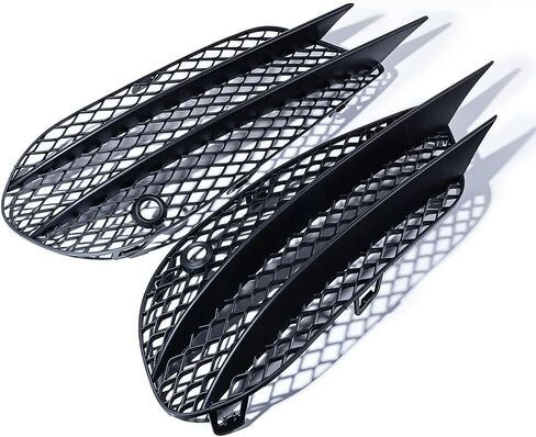 AMOPACORP 2pcs Front Lower Bumper Fog Light Mesh Grille Grill Cover Insert Compatible with 2015-2018 Mercedes W205 C205 A205 C180 C200 C250 C300 C43 AMG (Matte Black) (2058852623 2058854123) in Saudi Arabia