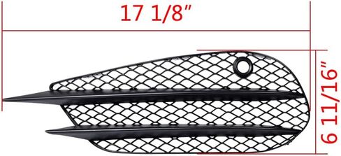 AMOPACORP 2pcs Front Lower Bumper Fog Light Mesh Grille Grill Cover Insert Compatible with 2015-2018 Mercedes W205 C205 A205 C180 C200 C250 C300 C43 AMG (Matte Black) (2058852623 2058854123) in Saudi Arabia