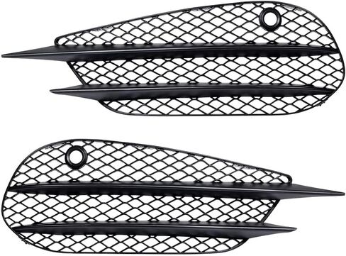 AMOPACORP 2pcs Front Lower Bumper Fog Light Mesh Grille Grill Cover Insert Compatible with 2015-2018 Mercedes W205 C205 A205 C180 C200 C250 C300 C43 AMG (Matte Black) (2058852623 2058854123) in Saudi Arabia