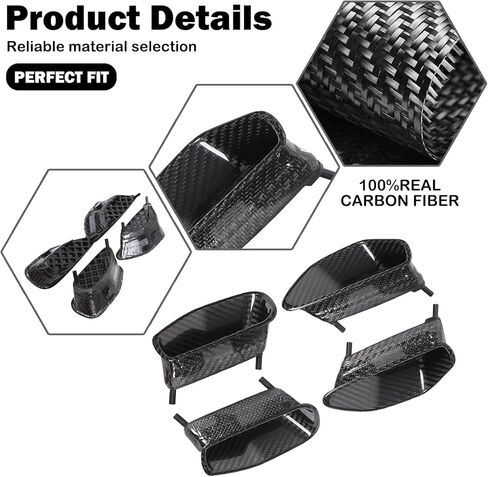 Dry Carbon Fiber Side Fender Air Vent Outlet Compatible with Corvette C6 ZR1 2005-2013 Air Intake Duct Grill Bezel Side Vent Decal Fender Cover C6 Corvette Accessories (Black) in Kuwait